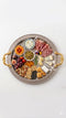 Daawat Round Tray – Steel Serving Platter with Golden Handles | 3 Sizes