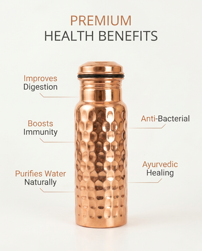 Detox copper bottle hammered design premium shot