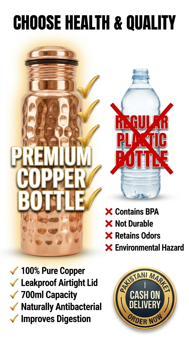 100% pure copper detox bottle hammered finish lifestyle