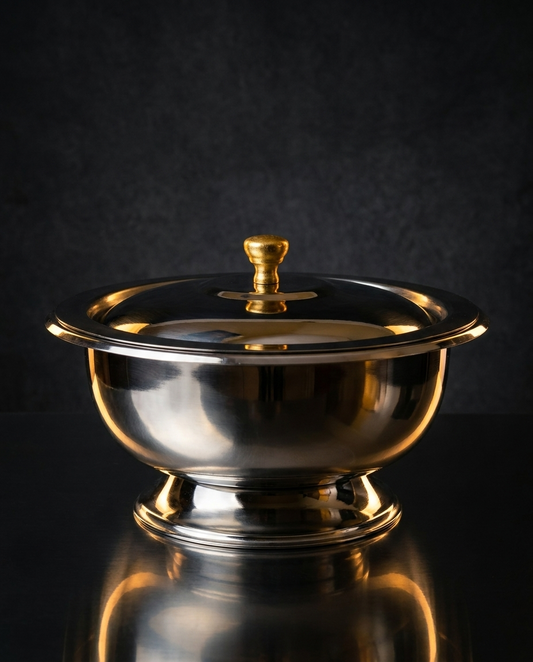 Daawat Bowl – Premium Stainless Steel Serving Bowl with Lid | ChefTools