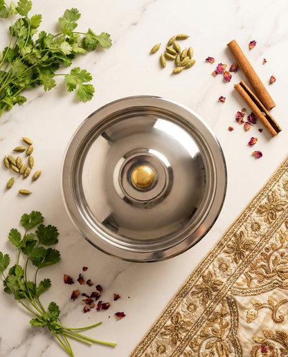 Daawat Bowl – Premium Stainless Steel Serving Bowl with Lid | ChefTools
