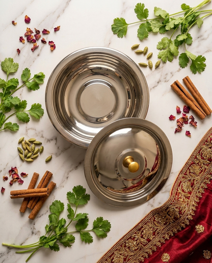 Daawat Bowl – Premium Stainless Steel Serving Bowl with Lid | ChefTools