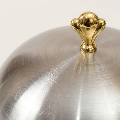 Mehfil BBQ Platter – Stainless Steel Dome Serving Set with Golden Crown Knob | 6 Sizes