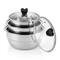 Nesting Steel Serving Bowl Set with Glass Lid – 3Pc | 1400-2000ML