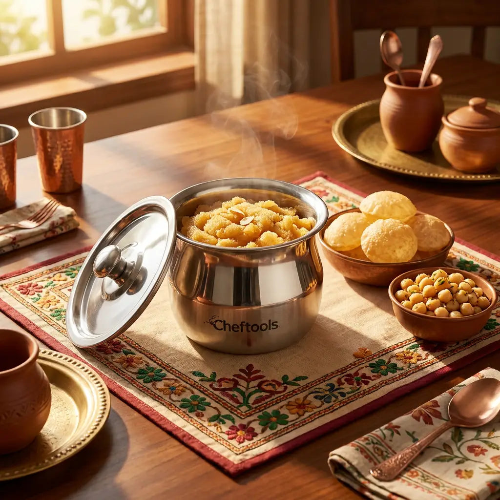 Khalis Handi – Pure Stainless Steel Cook & Serve Pot with Lid