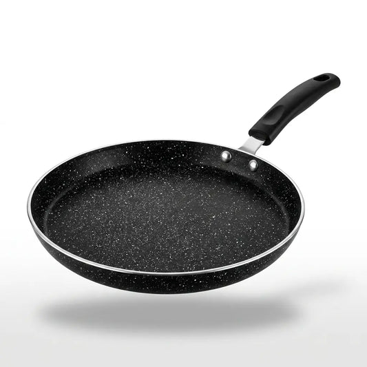 Obsidian Non-Stick Hot Plate single pan floating studio shot black marble finish