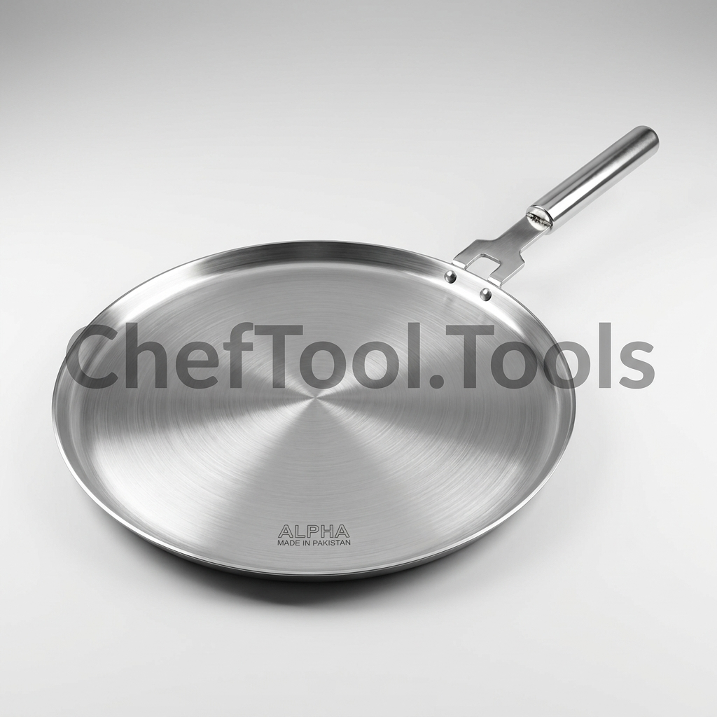 Alpha Steel Hot Plate Double Bottom Stainless Steel Induction Tawa 30CM - Made in Pakistan ChefTools