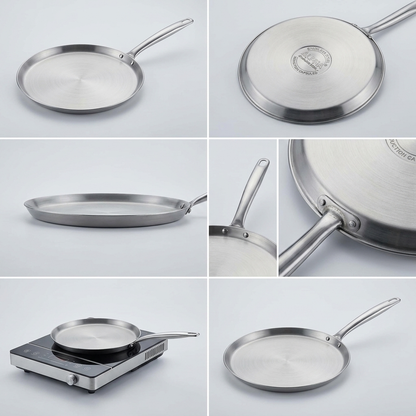 Alpha Steel Hot Plate – Double Bottom Stainless Steel Induction Tawa | 30 CM