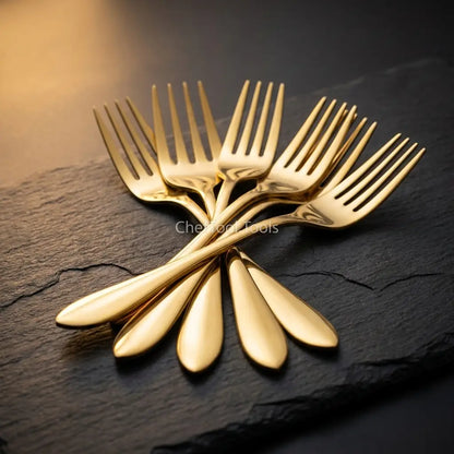 Zafran Gold Cutlery Set – 29 Piece Non-Magnetic Stainless Steel with Stand | PVD Gold Finish