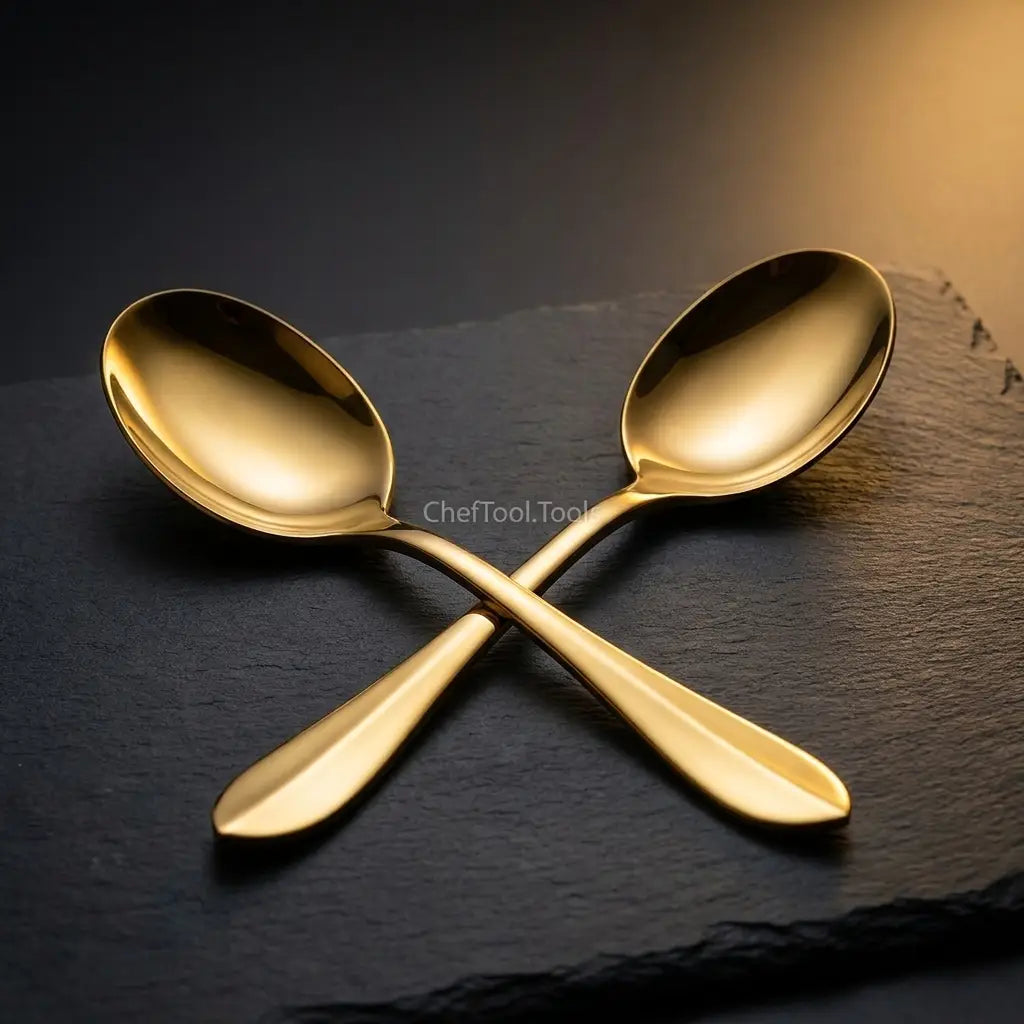 Zafran Gold Cutlery Set – 29 Piece Non-Magnetic Stainless Steel with Stand | PVD Gold Finish