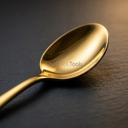 Zafran Gold Cutlery Set – 29 Piece Non-Magnetic Stainless Steel with Stand | PVD Gold Finish