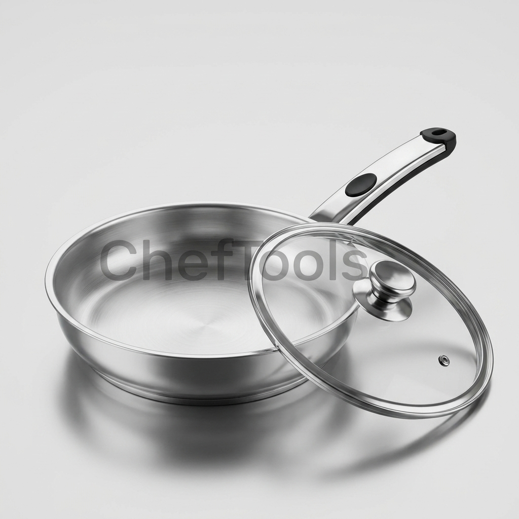 ProBase Frypan – Heavy Duty Double Bottom SS Frying Pan | Induction + Gas Compatible