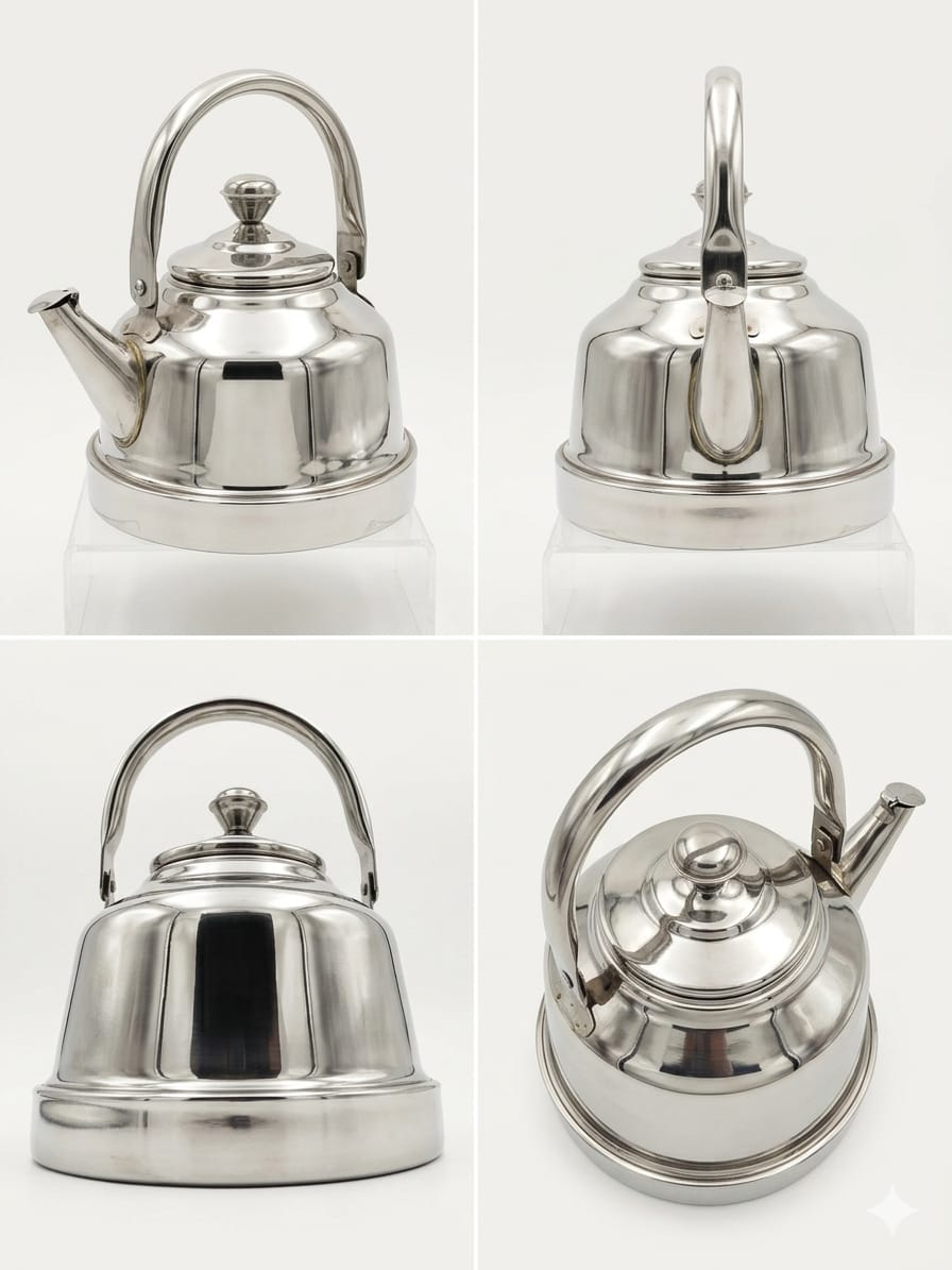 Stainless Steel Stove Kettle – Classic Flagon Design Mirror Polish | ChefTools